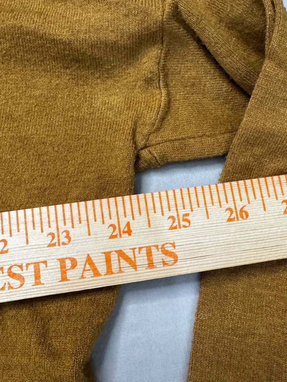 Dreamers Mustard Rust Oversized V Neck Knit Sweater S Y2K Boho